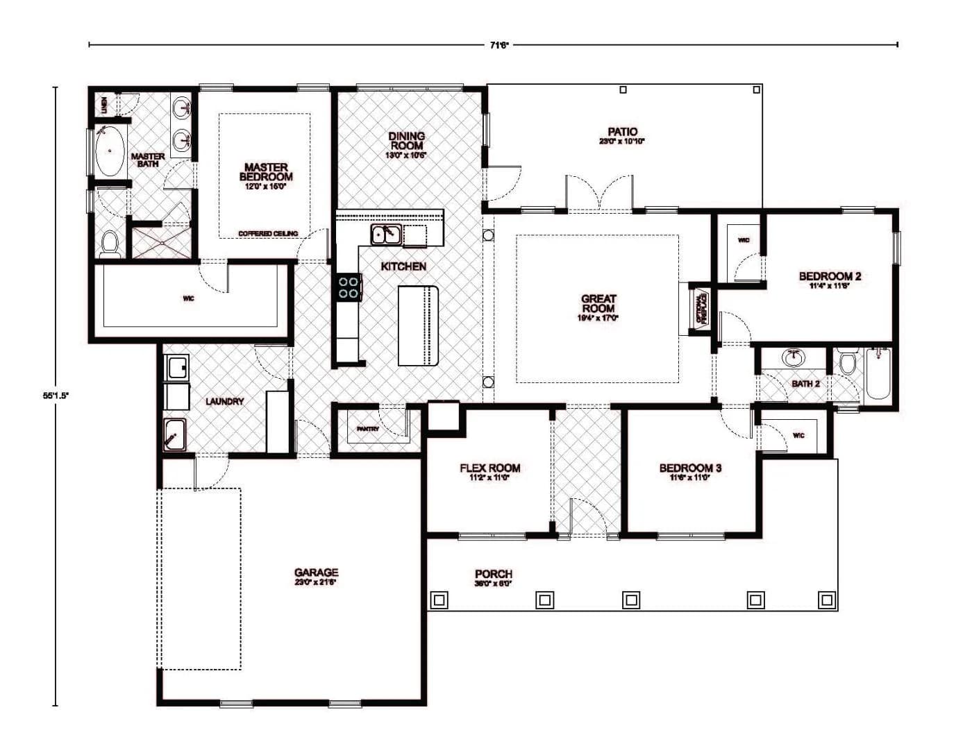 Bronson - Custom Home Floor Plan