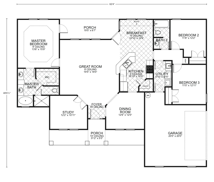 Driftwood B - Custom Home Floor Plan
