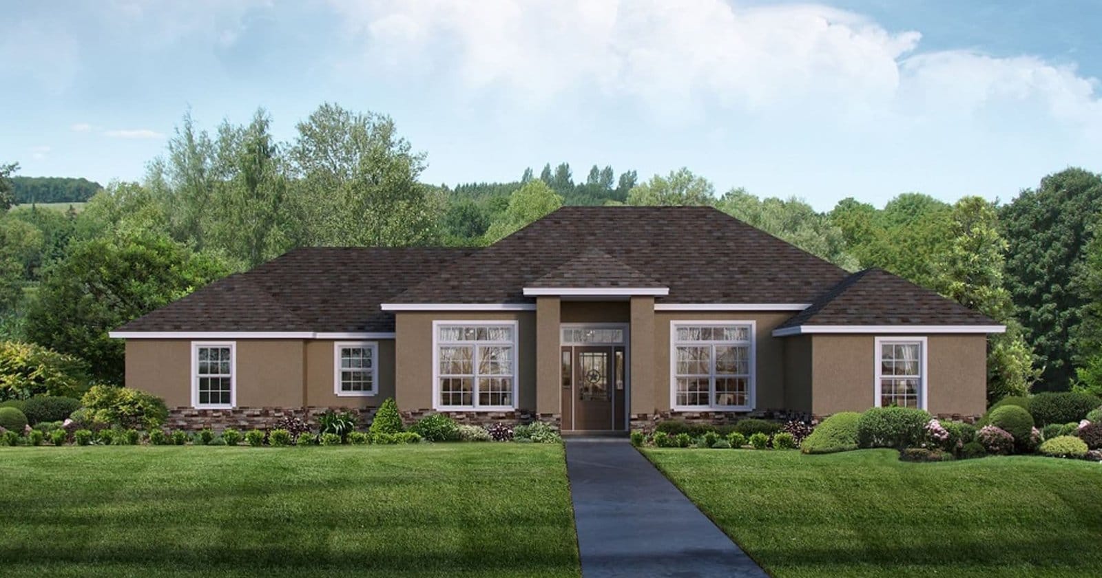 Kendall C custom home elevation - 3 Bed / 2 Bath / 2,036 Sq Ft