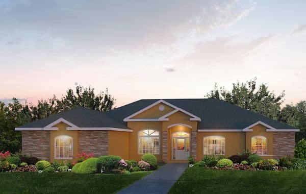 Lockhart B custom home elevation - 4 Bed / 2 Bath / 2,427 Sq Ft