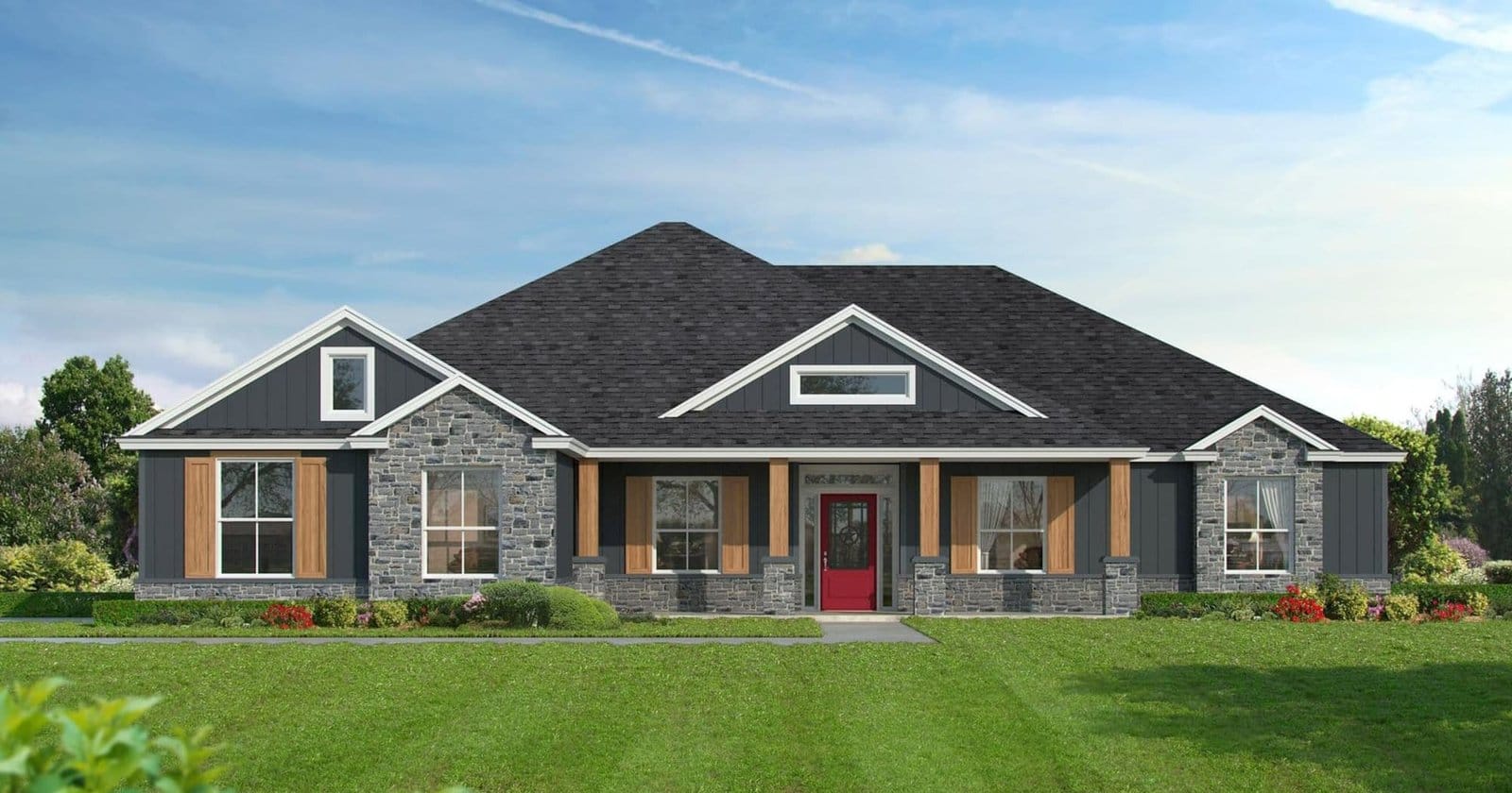 Lockhart C custom home elevation - 4 Bed / 2 Bath / 2,501 Sq Ft