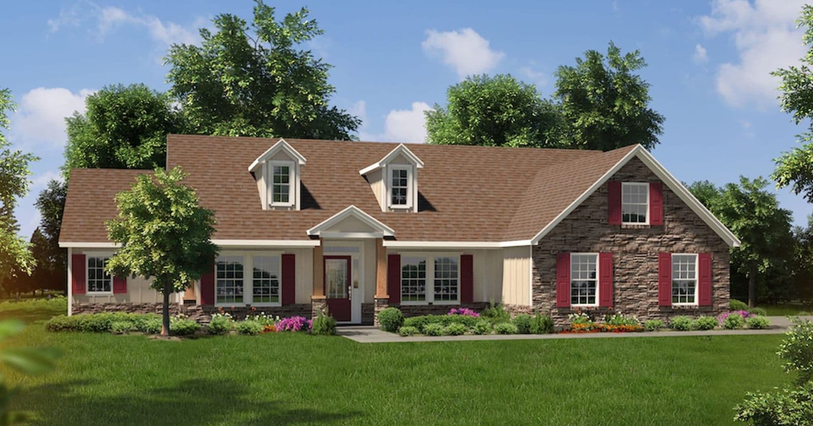 Driftwood B custom home elevation - 3 Bed / 2 Bath / 1,853 Sq Ft